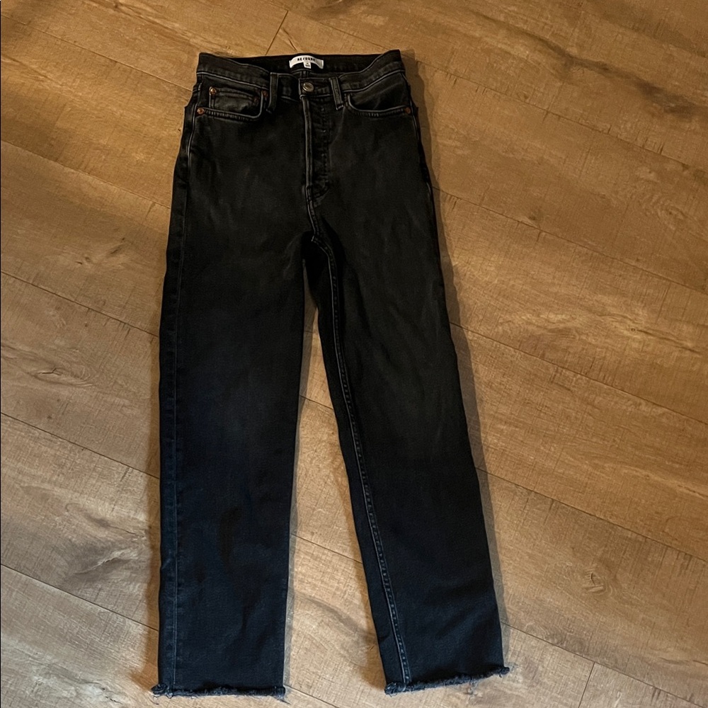 Re/Done Charcoal Denim Jeans 26 - Picture 2 of 6